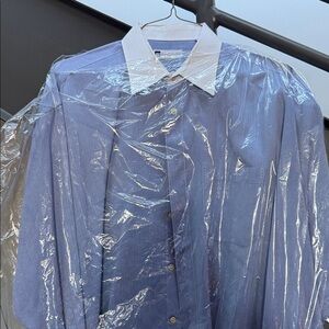 Bachrach White and Blue Patterned Shirt